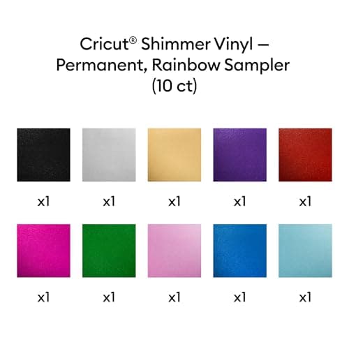 Cricut® Shimmer Vinyl – Permanent, Party Sampler - 12 in x 12 in (10 ct) thumbnail 3