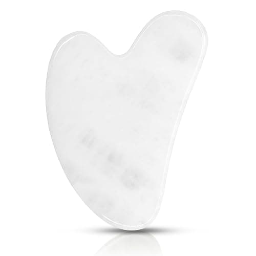 Contrybox Gua Sha Facial Tools, White Quartz Guasha Tool for Face & Eye Gua Sha Stone for Puffiness Reducing & Jawline Sculpting Face Stone Gua Sha Tools for Skin Care Woman GuaSha Stone Tool, White - Image 1