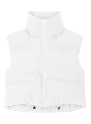 JZC Women's Crop Puffer Vest Lightweight Sleeveless Jacket 2025 Fashion Winter Outerwear Padded Gilet thumbnail 5