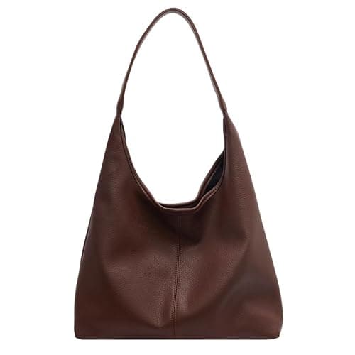 Hobo Bags for Women Slouchy Tote Bag Soft Casual PU Leather Shoulder Purses 2pcs Work Everyday Handbags - Image 1