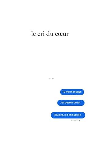 Le cri du cœur: Tu me manques. J’ai besoin de toi. Reviens, je t’en supplie. - Image 1