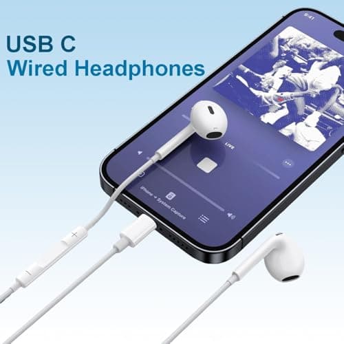 USB C Wired Headphones for iPhone 17 16 15, Wired Earphones Nosie Reduction Built-in Microphone & Volume Control, Wired Earbuds Type C Headphones Wired for iPad Pro Galaxy S26/25/24/23 Pixel MacBook thumbnail 6