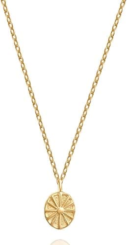 day.berlin Damen Halskette Stella 18k vergoldet, 45+5cm variable Länge mit kleinem Anhänger Sonne, 316L Edelstahl Kette nickelfrei und wasserfest - Image 1