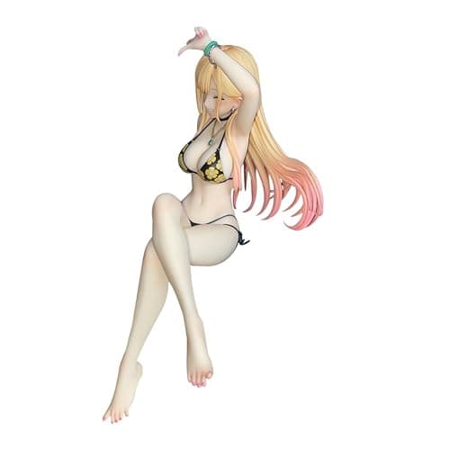 LUNK Kitagawa Marin Figure Sitting Anime Girl Model Kitagawa Marin Statue Swimsuit Anime Scale Figure Handmade Collectible Figurine Decoration 19cm/9.5in thumbnail 5