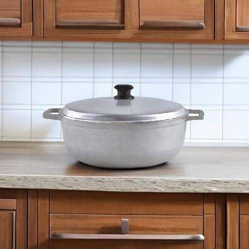 IMUSA 7.5 Quart Traditional Natural Made in Colombia Caldero with Lid for Cooking and Serving,Silver thumbnail 2
