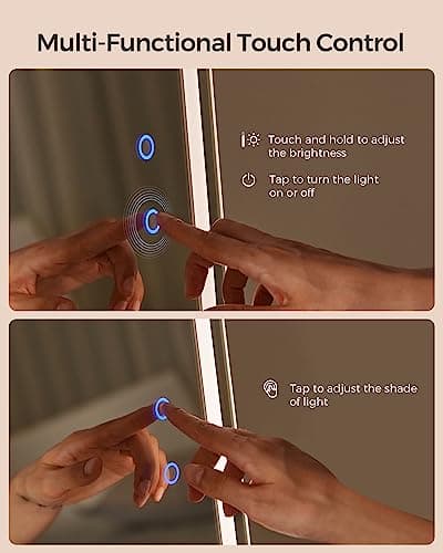 SONGMICS LED Jewelry Cabinet Standing, Lockable Armoire With Full-Length Mirror and Adjustable Lights, Space-Saving Organizer, Gift Idea, Cloud White UJJC008W01 thumbnail 4