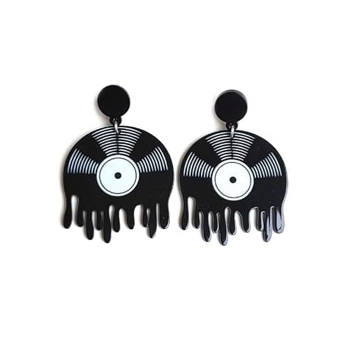 MIAIULIA Vinyl Record Earrings 1950's/80's Retro Music Earrings DJ Earrings Jewelry - Image 1