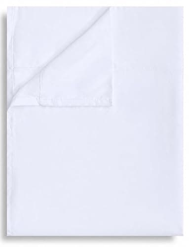 Full Flat Sheet Only, 1 Pack White Top Bed Sheets, Soft Breathable Brushed Microfiber Color-Coded Hem Threads, 81x96 - Image 1