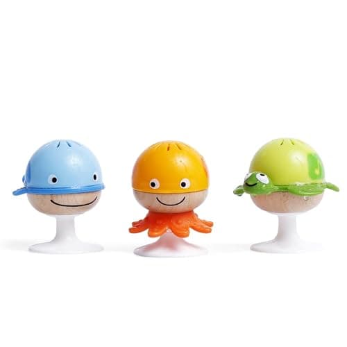 Hape Put-Stay Rattle Set | Three Sea Animal Suction Rattle Toys, Baby Educational Toy Set thumbnail 8