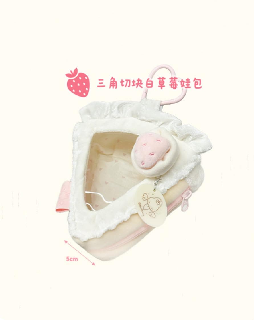 NotBunny White Strawberry Cake 3.9 inches (10 cm) Plush Pouch [Triangle] thumbnail 2