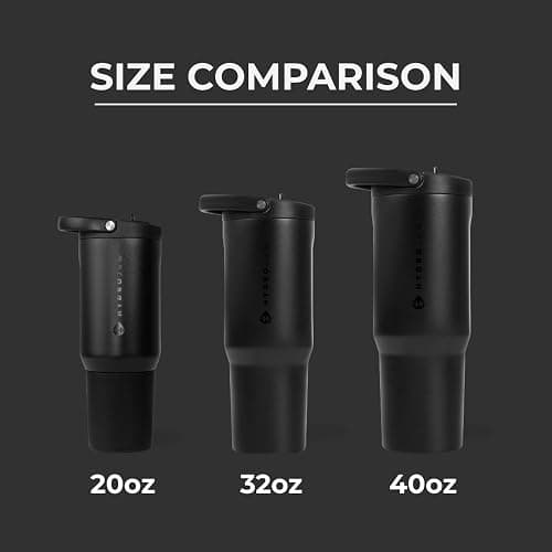 HydroJug Sport - Stainless Steel Tumbler with Straw, Vacuum Insulated, 20oz Leakproof Water Bottle, Ergonomic Design, Reusable, Dishwasher Safe, Rubber Base, Durable for Gym or Outdoors, Black thumbnail 5