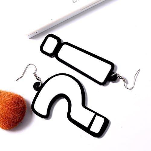 Question Mark and Exclamation Mark Acrylic Big Long dangle Earrings Jewelry for Women Girls Accessories thumbnail 3