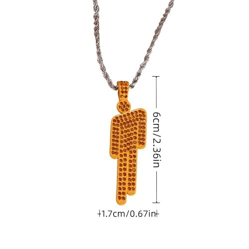 EPRHAY Men's Women's Colourful Rhinestone Human Necklace,Shining Multi-coloured Diamond Humanoid Shape Pendant,Unique Bad Guy Villain Stainless Steel Necklace,Hip Hop Ornament Jewelry Gifts thumbnail 2