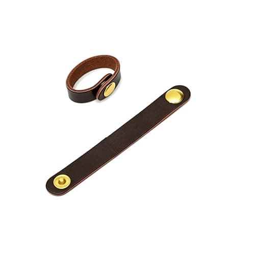 Jinrally 2Pcs Leather Bag Clips, Strap Buckles Anti-Slip Connectors, Brown | Light detachable adjuster holds wires, tool-free mount for travel office use - Image 1