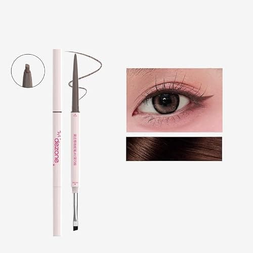 DE ZONE Ultra Slim Flat-Tip Eyeline Pencil - Smudge-Proof, Waterproof Gel Eyeliner for Defined Lines, with Built-in Angled Brush (Multiple Colors) (J02) thumbnail 6