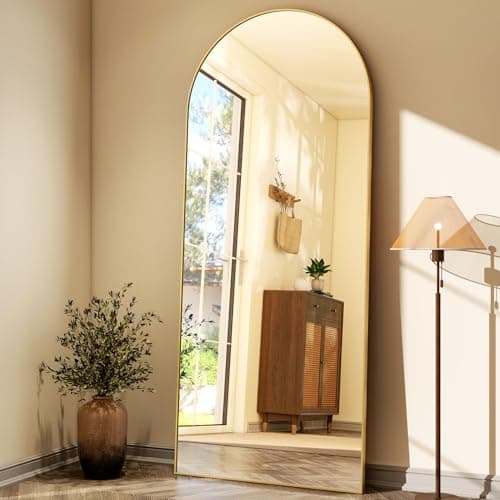 WISSMIELS 71"×26" Arched Full Length Mirror Large Wall Mounted Floor Mirror Oversized Arched Mirror Full Length Aluminum Alloy Frame Full Body Mirror for Bathroom Living Room Bedroom and Entryway Gold - Image 1