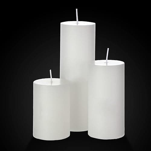 Shihanee 144 Pcs Pillar Candles and Glass Cylinder Vases Clear Cylinder Holders for Slim Pillar Candles Table Decoration (White) thumbnail 3