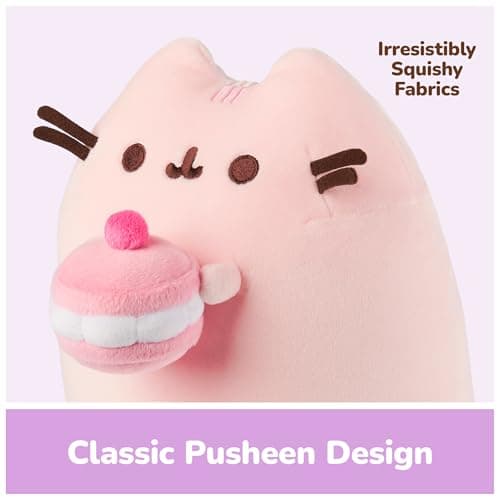 GUND Pusheen Cherry Macaron Squisheen Plush, Squishy Toy, Collectible Dessert Food Toy, Cat Stuffed Animal for Ages 8 and Up, Pink, 9.5” thumbnail 5