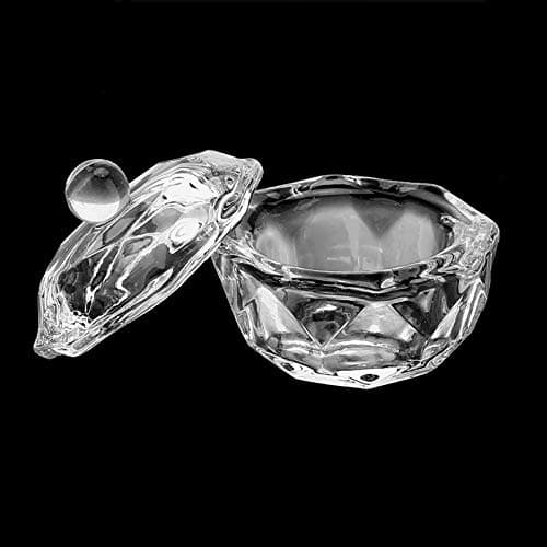 mollensiuer 2Pcs Clear Nail Art Acrylic Liquid Powder Dappen Dish Bowl Glass Crystal Cup Glassware with Lid for Nail Art Manicure Care Tools thumbnail 4
