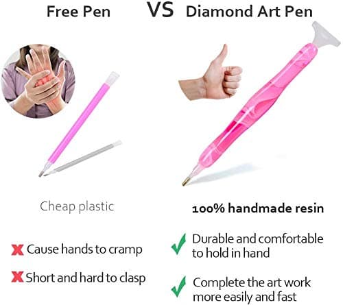 RovyFota Diamond Painting Pen, Handmade Resin Diamond Painting Pens with Glue Clay and Various Tips, More Comfortable and Faster, 5D Diamond Painting Tools for Diamond Paintings Hobby (Pink) thumbnail 3