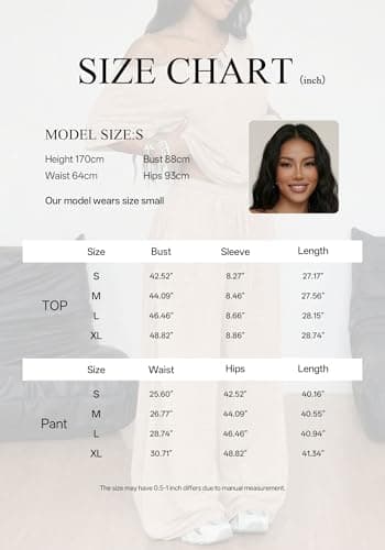 TDCoool Women's 2 Piece Matching Lounge Set Off The Shoulder Short Sleeve Top Wide Leg Sweatpants Set Casual Loungewear thumbnail 8