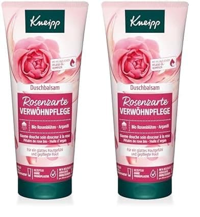 Kneipp Duschbalsam Rosenzarte Verwöhnpflege - Duschgel mit hochwertigem Extrakt aus Bio Rosenblüten & einem pflegenden Öl-Komplex schenkt ein glattes Hautgefühl und pflegt die Haut - 200ml - Image 1