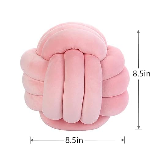 PUXU Knot Pillow Ball,Round Decorative Throw Pillow (Pink,8.5in) | Children Room Decoration Plush Toys Calming Stress Relief Toy, Soft Plush, Cozy Decor for Bedroom, Sofa, Kids Playroom thumbnail 3