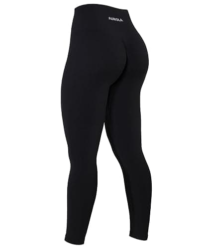 AUROLA Power Workout Leggings for Women Tummy Control Squat Proof Ribbed Thick Seamless Scrunch Active Pants thumbnail 4