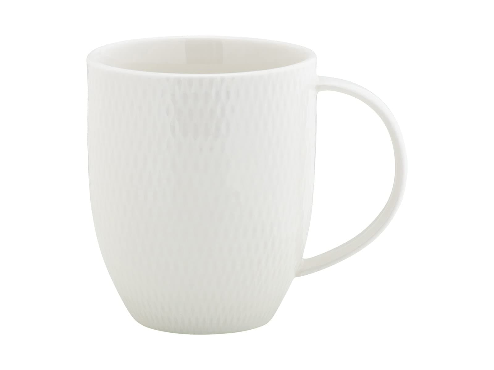 Maxwell & Williams White Basics Diamonds Coupe Mug 420ML Porcelain Set of 4 Gift Boxed thumbnail 2