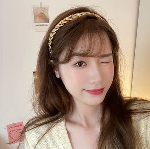 Thin Metal Headbands with Hoop Chain - Cute Headwear Hair Accessories for Women and Girls thumbnail 3