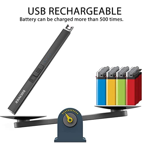 Electric Lighter with Safety Lock USB Rechargeable Windproof & Flameless Plasma Arc Lighter for Easter Basket Stuffers thumbnail 5