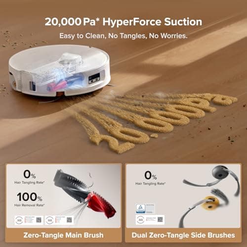 roborock Qrevo Curv 2 Flow Robot Vacuum and Mop, SpiraFlow Real-Time Self-Cleaning Roller Mop, 20,000 Pa, Dual Zero-Tangle System, AI Obstacle Avoidance, Heat-Washes & Dries Mop, Carpet Protection thumbnail 4