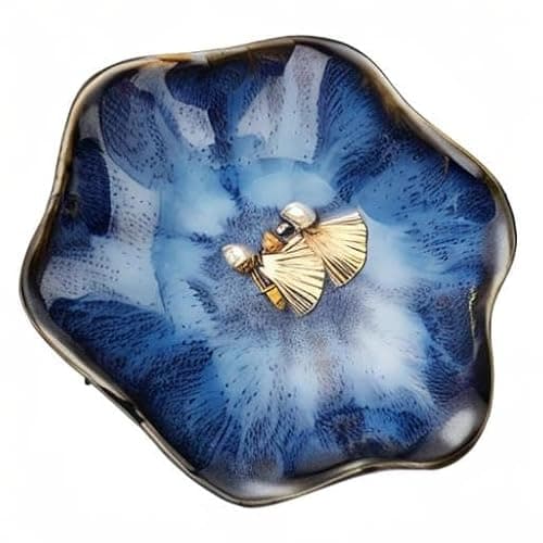 Ceramic jewelry dish,gifts for women her leaf jewelry Plate trinket key tray small ring dish holder nightstand decor home decor Christmas Birthday Friendship Gift for friend girl colleague (Blue) thumbnail 7