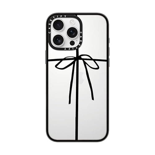 CASETIFY Compact iPhone 16 Pro Max Case [4 ft. 2X Military Grade Drop Protection/Slim/Lightweight] - Wrapped in A Bow - Clear Black - Image 1
