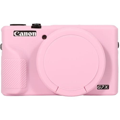 AEXUTDA Case for Canon Powershot G7X Mark III Digital Camera, G7X Mark iii Camera Silicone Case, Anti-Scratch Slim Fit Soft Skin, G7X Mark 3 Accessories with Detachable Lens Cover - Pink - Image 1