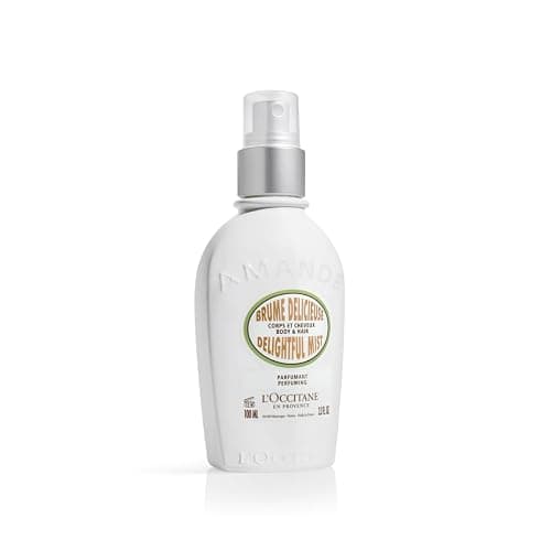 L'OCCITANE Almond Hair & Body Mist, Lightweight Hydrating Fragrance Spray | Hydrating glow finish, sweet gourmand vanilla scent, silky layerable scent, refreshes hair & skin, softens, daily self-care - Image 1