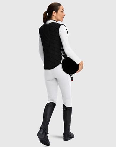 SANTINY Women's Horse Riding Pants Zipper Pockets Silicone Full-Seat Breeches Equestrian Schooling Tights for Women - Medium - White thumbnail 6