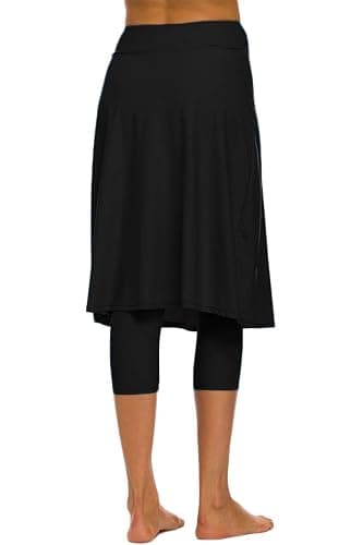 Micosuza Long Swim Skirt with Attached Leggings Modest Sun Protection Sports Skirt for Women thumbnail 4