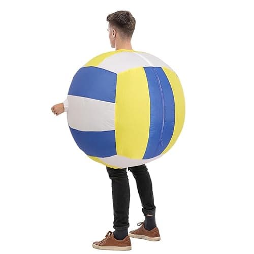 Yolata Adult Inflatable Volleyball Costume Inflatable Soccer Ball Costume 5ft-6.2ft Funny Blow up Sports Party Suit thumbnail 5
