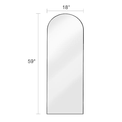 ITSRG Floor Mirror, Full Length Mirror with Stand, Arched Wall Mirror Full Length, Black Floor Mirror Freestanding, Wall Mounted for Bedroom, Black thumbnail 2