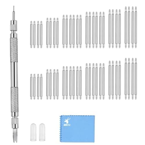 JOREST Watch Spring Bar Tool, Watch Repair Kit to Replace The Watch Strap, Watch Link Removal Tool, with User Manual, 56PCS (16-26mm) Spring Bars - Image 1