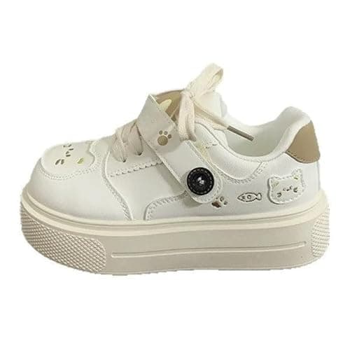 Cute Cartoon Platform White Shoes Women Non Slip Kawaii Commuter Sneakers - Image 1