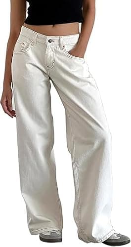 Women's Wide Leg Boyfriend Denim Pants Y2K Low Rise Baggy Casual Loose Trendy Jeans Girl Style Jeans thumbnail 2