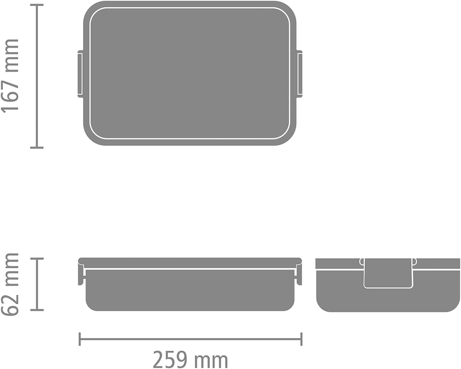 Brabantia Make & Take Lunch Box Bento, Lunch Container, Dark Grey, 2L thumbnail 11