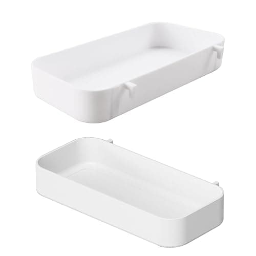 Chris.W 2Pack Pegboard Trays & Bins - White Pegboard Shelf & Spice Holder (7.5" x 3.5" x 1.2") - Compatible with IKEA Skadis thumbnail 4