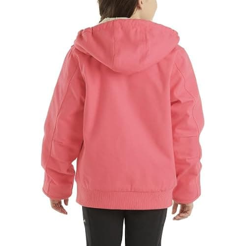 Carhartt Girls Zip Front Flannel Quilt Lined Hooded Active Jac thumbnail 5