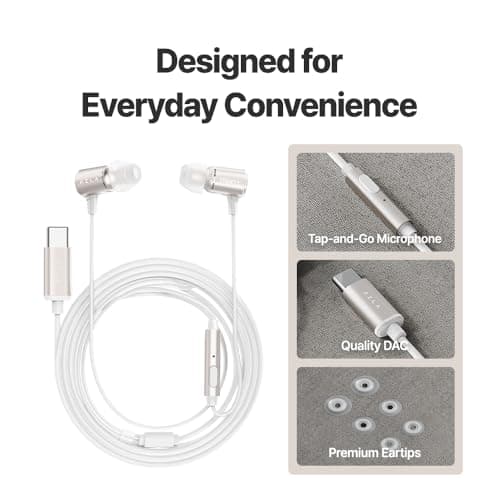 AZLA Trinity 3.5mm Wired Earphones with Mic – High-Resolution Sound, 8mm Dynamic Driver | Wired Headphones with Cord for School, Daily Listening | Corded Earbuds with Microphone (1, Gold) thumbnail 8