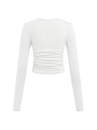 SOLY HUX Girl's Long Sleeve T Shirts 3 Packs Crewneck Fall Tees Ruched Fitted Tee Shirt Tops thumbnail 4
