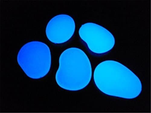 Opps 100 Pcs Glow in The Dark Garden Pebbles for Walkways and Decor in Blue thumbnail 3