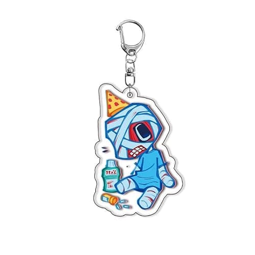 SUJEBRAN 5 Mouthwashings Keychain Horror Game Figures Collection Mouthwashings Acrylic Keyring Bag Charms Decorations thumbnail 5